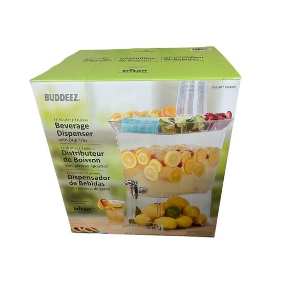 Buddeez 3-Gallon Beverage Dispenser with Drip Tray - Picture 3 of 4